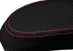Carbon Fiber Console Lid Armrest Cover for Ford Focus (2000–2007) Red Stitch