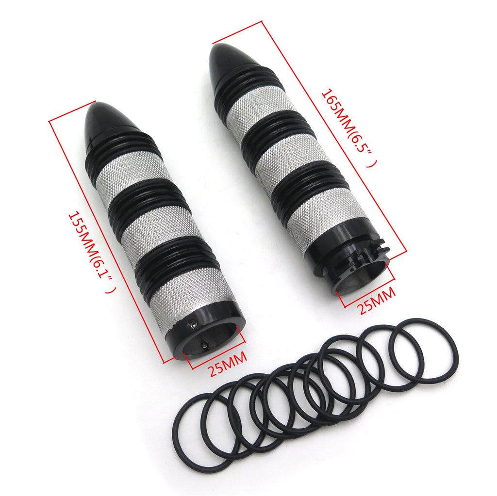 Bullet Style 25mm Hand Grips for Harley Dyna Glide FXDWG FXWG (1991–2017) Chrome