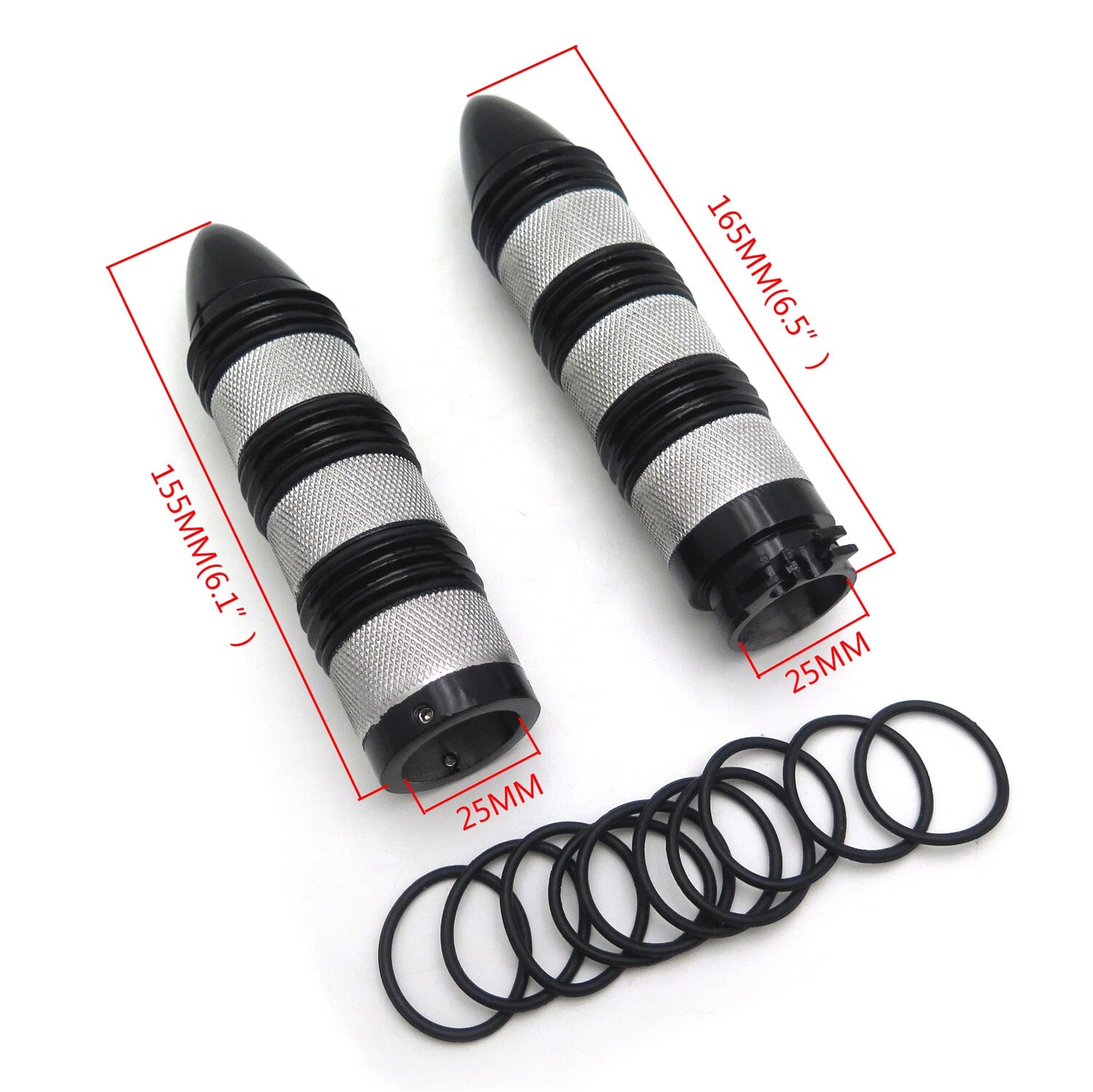 Bullet Style 25mm Hand Grips for Harley Dyna Glide FXDWG FXWG (1991–2017) Chrome