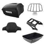 Matte Black Trunk Backrest Rack Mount for Harley Touring Glide (2009–2013)