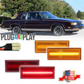 Set of 4 Amber Front & Red Rear LED Side Marker Lights for Oldsmobile Cutlass (1981–1988)