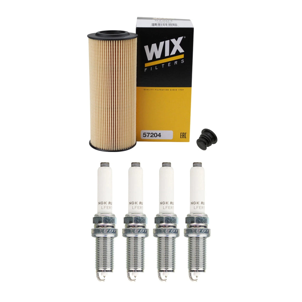 Wix Engine Oil Filter & NGK 4 Ruthenium HX Spark Plugs for Audi TTS Quattro (2015–2021)