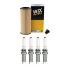 Wix Engine Oil Filter & NGK 4 Ruthenium HX Spark Plugs for Audi TTS Quattro (2015–2021)