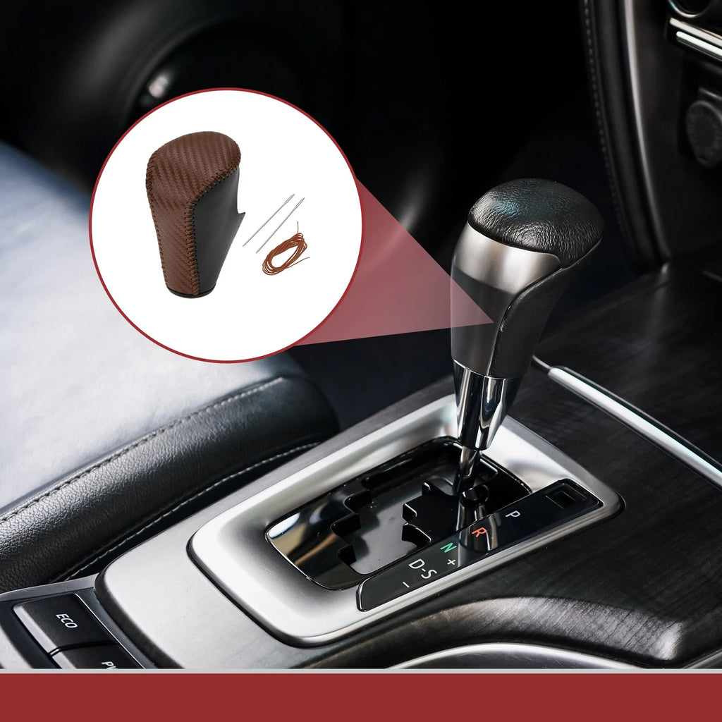 Gear Shift Knob Cover for Honda Accord 8 (2008–2012) Black Brown Leather