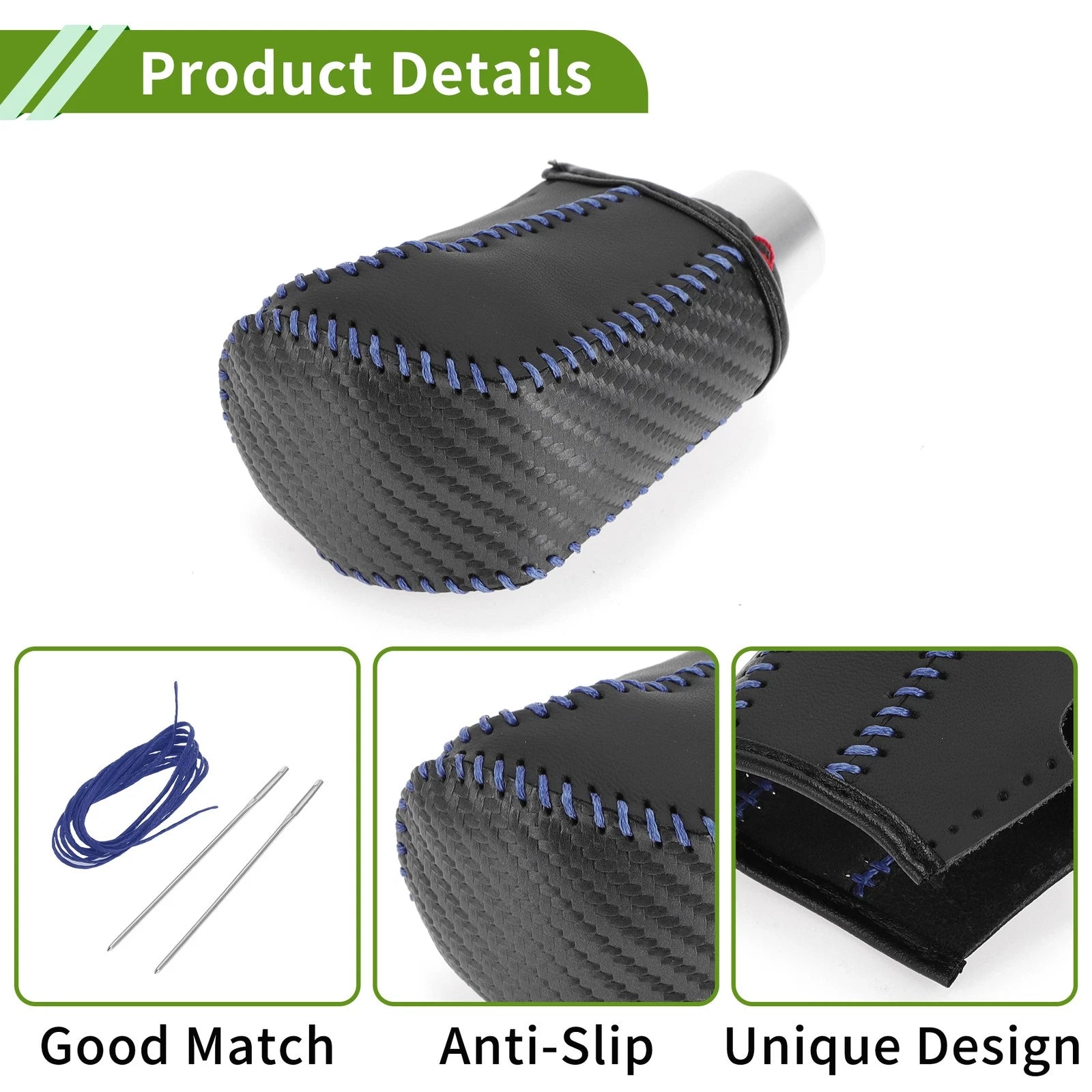 1 Pc Gear Shift Knob Cover for Honda Civic (2016–2021) Carbon Fiber Blue