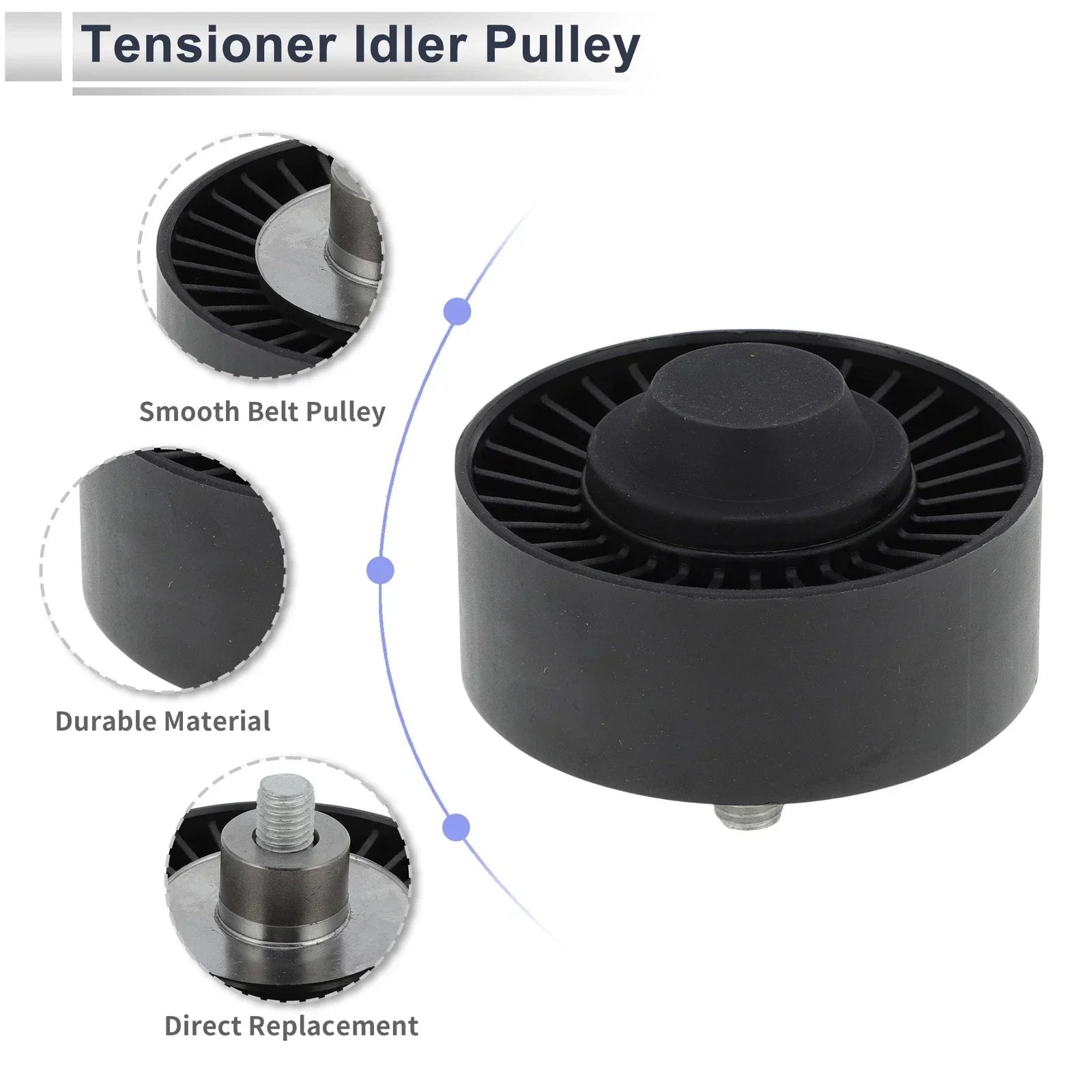 Drive Belt Idler Pulley Black for BMW Series 3 (2008-2012)
