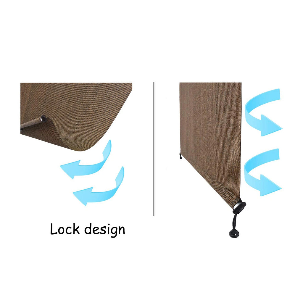 Outdoor Roller Shade Blind for Deck Porch Balcony Patio (8'W x 6'L)