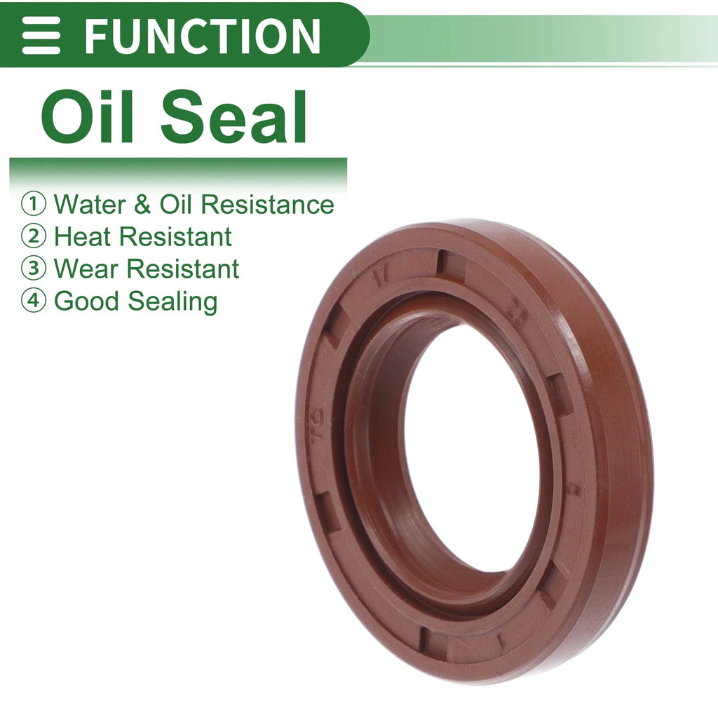 Set of 5 Oil Seal Rotary Shaft Seal FKM Rubber 17x28x5mm