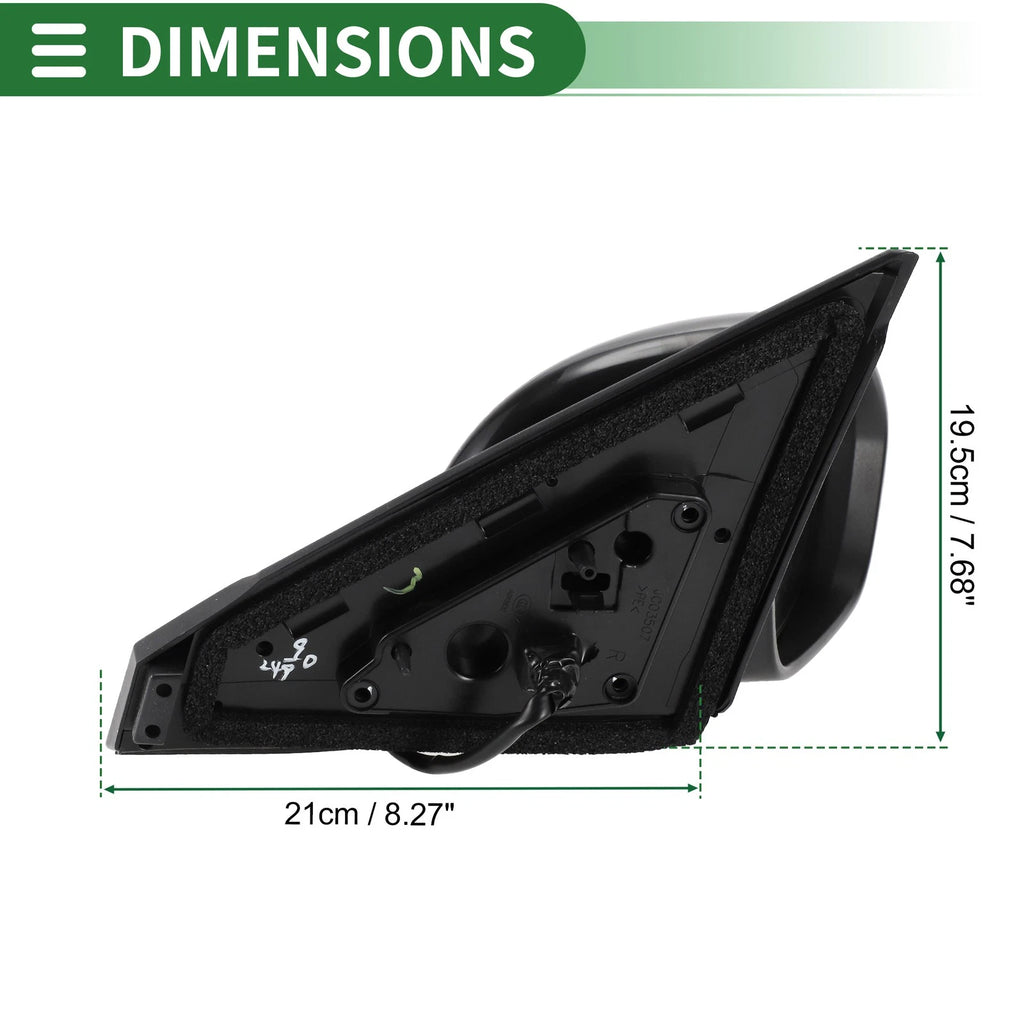 Right Side Door Mirror for Nissan Sentra (2020–2022) Manual Folding Black