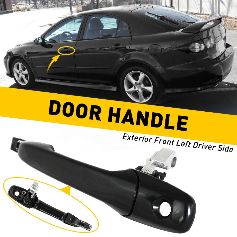 Exterior Door Handle for Mazda 3 (2004–2009) - Front Left Driver Side Black