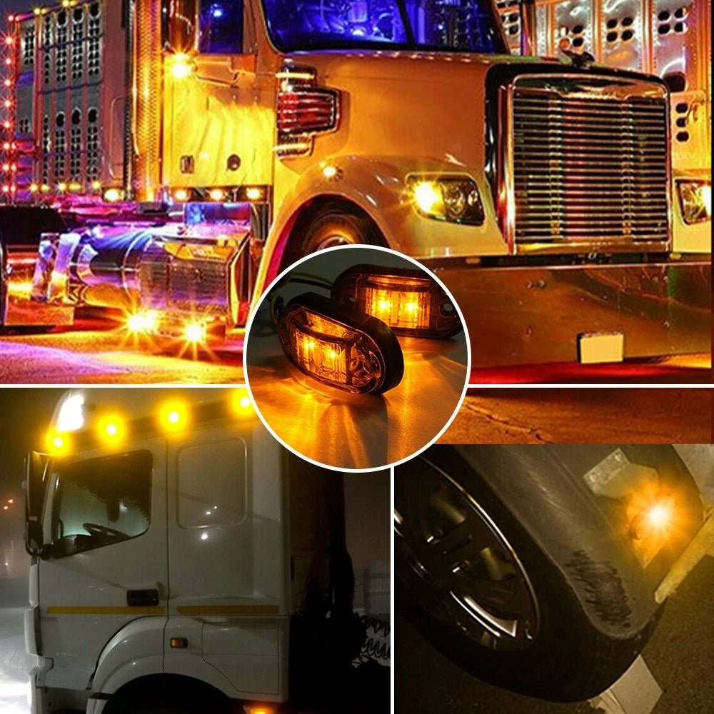10x 2.5" Amber LED Trailer Clearance Side Marker Light for Commercial Truck