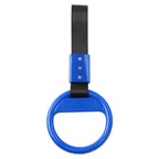PVC Plastic Black & Blue Round Ring Handle Strap for Train Bus Drift Tools