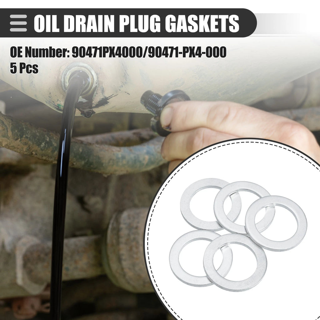 5 Pcs Oil Drain Plug Gaskets for Honda Element (2003–2011) No. 90471PX4000