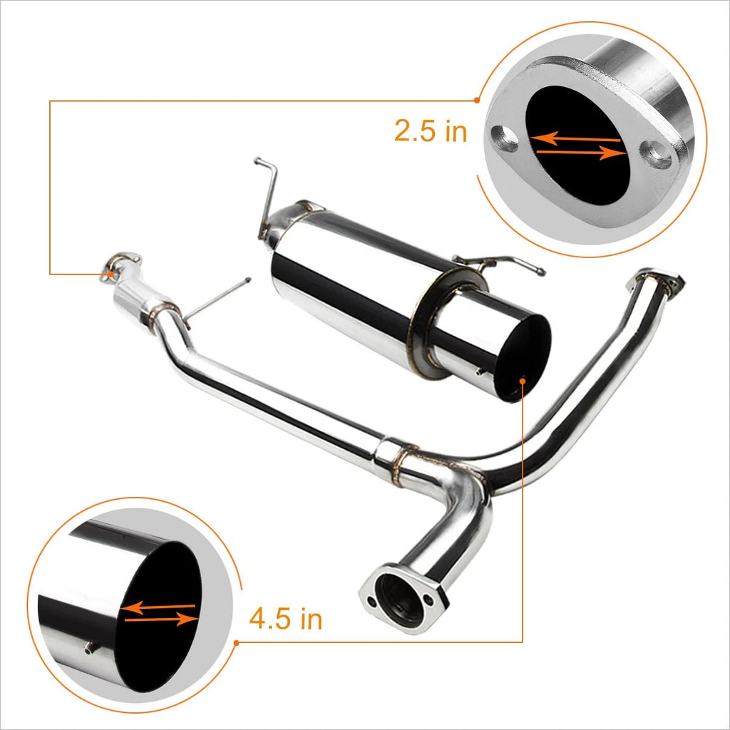 Catback Exhaust System for Honda Accord 3.0L V6 (1998–2002) - Dual 4.5" Tip