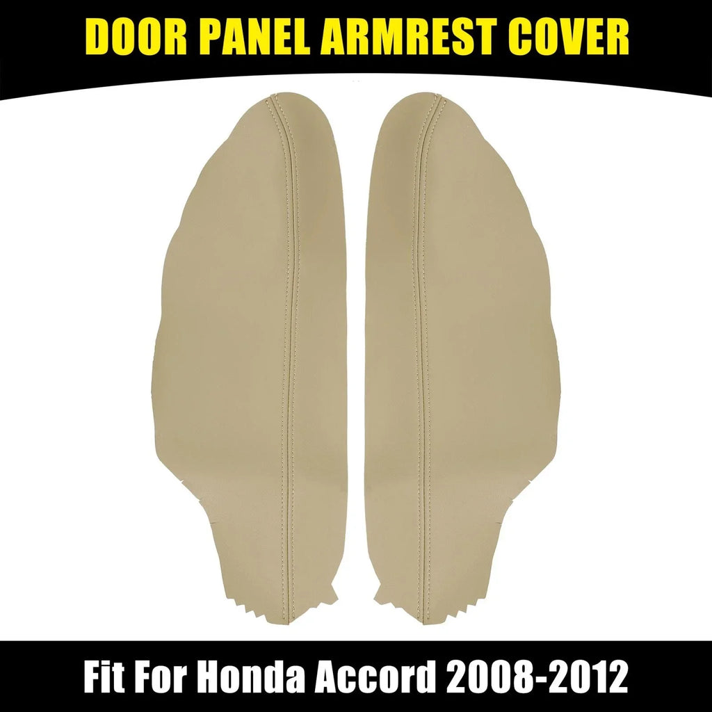 Beige Microfiber Leather Door Panel Armrest Covers for Honda Accord (2008-2012)