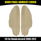 Beige Microfiber Leather Door Panel Armrest Covers for Honda Accord (2008-2012)