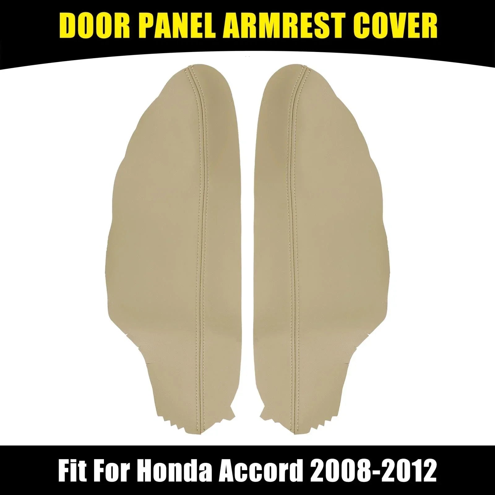 Beige Microfiber Leather Door Panel Armrest Covers for Honda Accord (2008-2012)