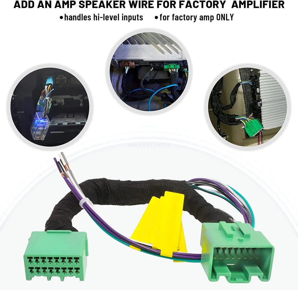 Amplifier Adapter Harness for Chevy Yukon Sierra 1500 (Fits GM Factory Radio)