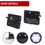 Smoked White LED Front Side Marker Lights for Jeep Wrangler JK (2007–2018)