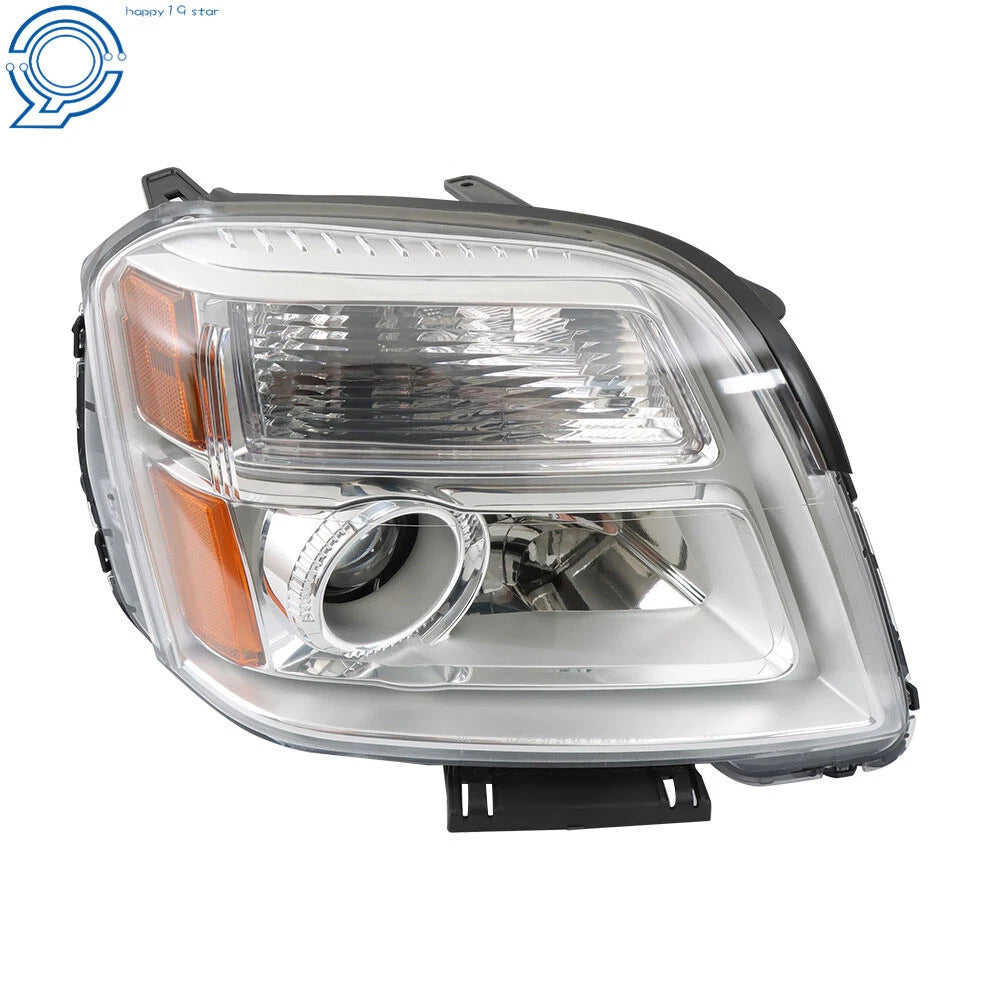 Right Side Halogen Headlight Assembly for GMC Terrain (2016-2017) Amber Chrome