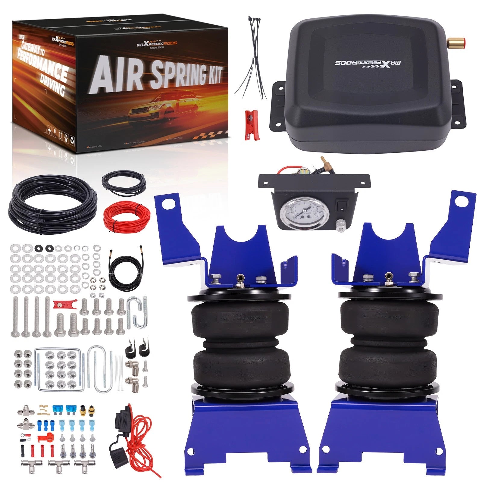 Air Spring Kit + Air Shock Compressor Kit for Nissan Titan XD (2016–2023)