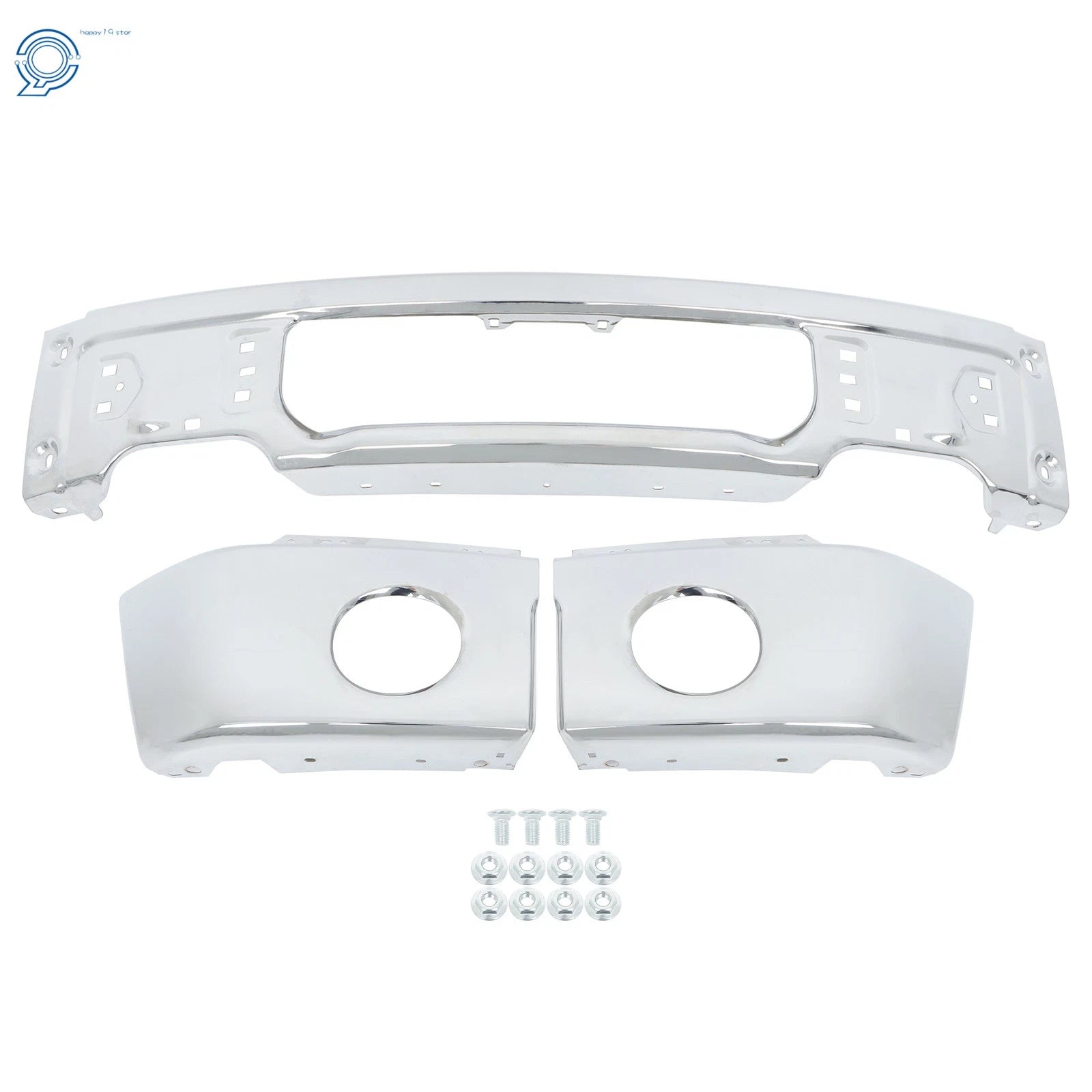 Chrome Front Bumper Face Bar with Fog Lamp Holes for Ford F-150 (2009–2015)