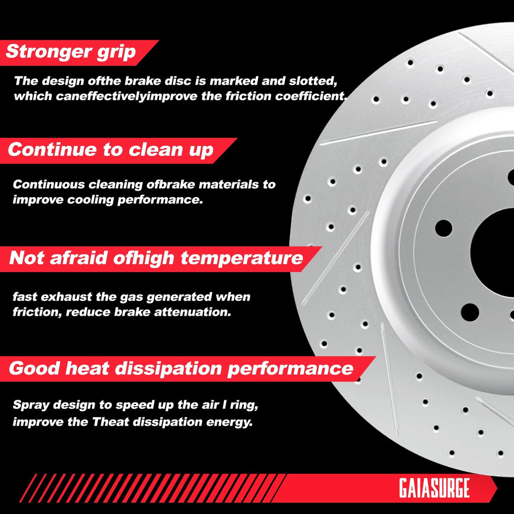 Rear Disc Brake Rotors & Ceramic Pads for Chevy Traverse GMC Acadia (2009–2017)