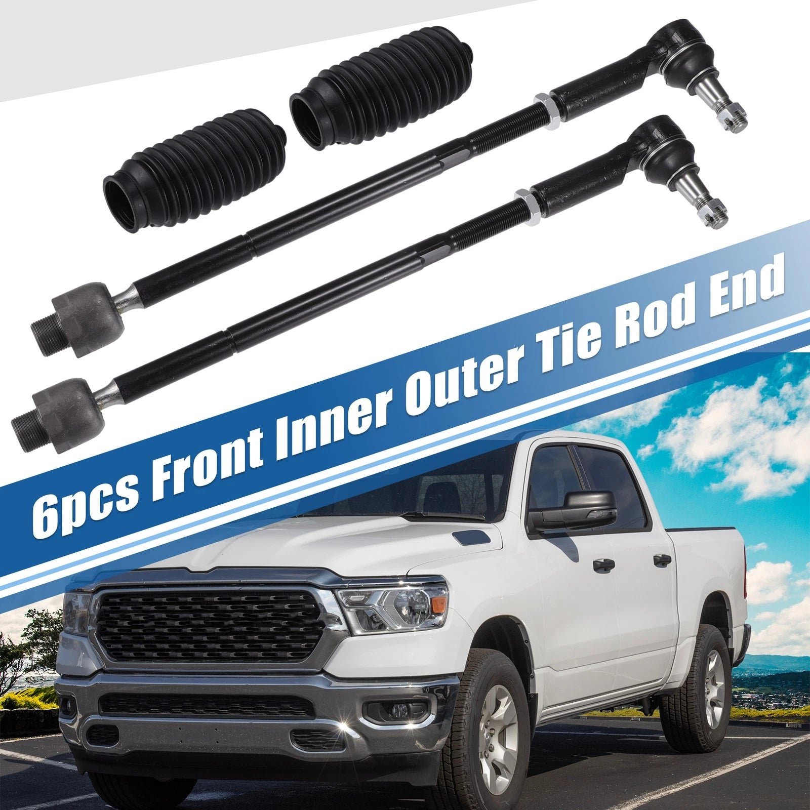 6pcs Tie Rod End Links Kit for Dodge Ram 1500 (2006–2010)