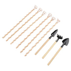 Set of 6 Copper Coil Plant Stakes and Tool Kit for Healthy Growth
