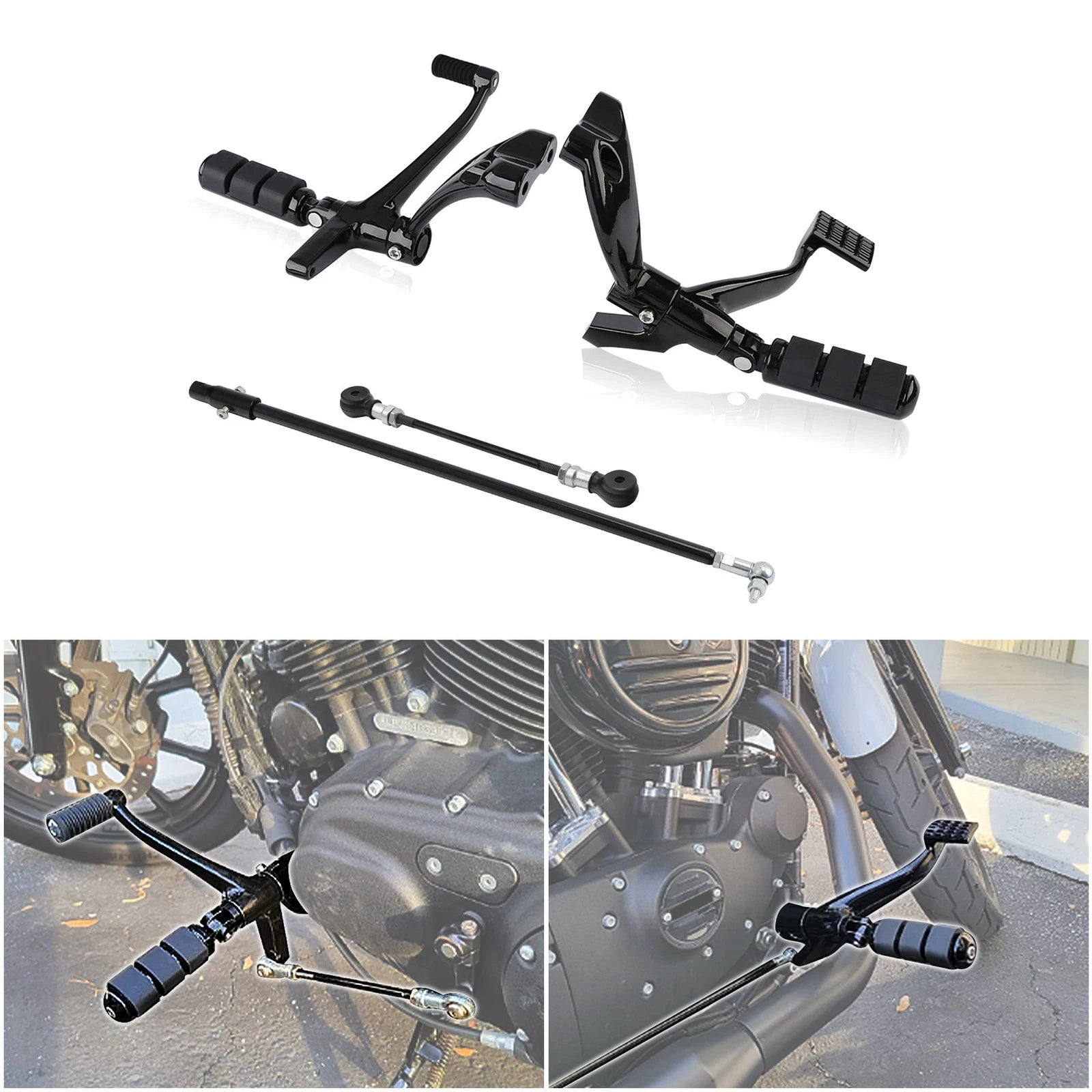 Forward Controls Pegs Levers Linkages for Harley Sportster 883 1200 (2014–2022) Black