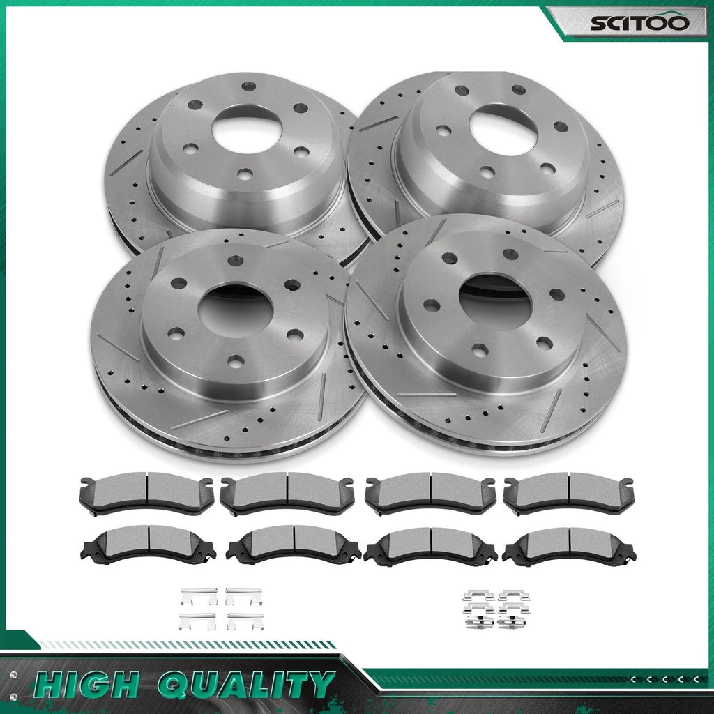 Front & Rear Brake Rotors & Pads for Chevrolet Tahoe GMC Yukon XL 1500 (2001–2002)