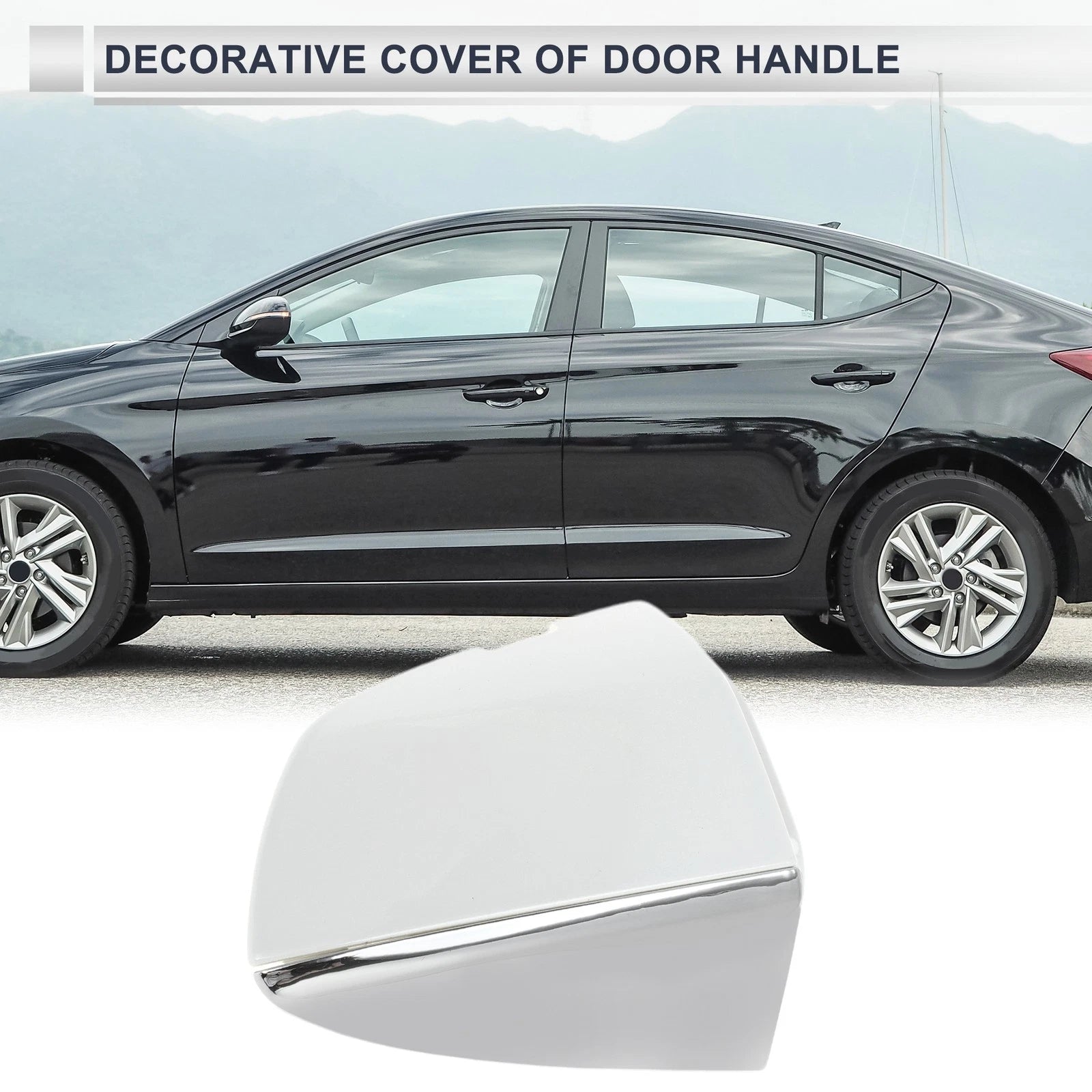 Front Left Door Handle Lock Cylinder Cover for Volkswagen Sagitta (White)
