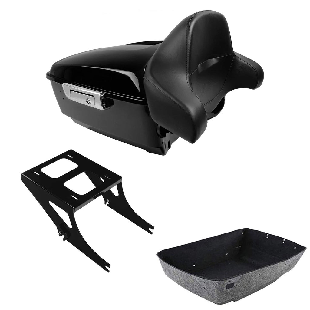 Trunk Pad Backrest Mount Rack for Harley Fat Boy FLSTF (2008–2017)