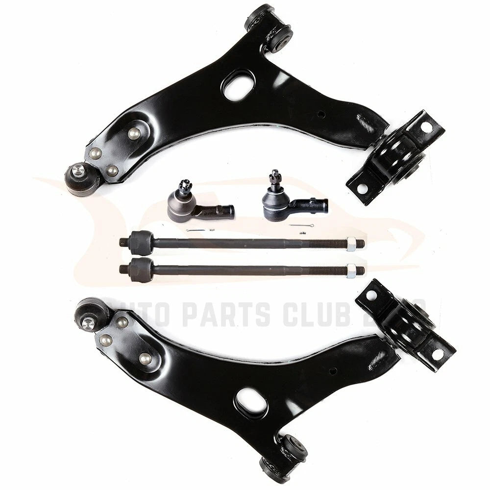 Set of 6 Front Suspension Control Arms and Tie Rods for Ford Focus (2000–2003)