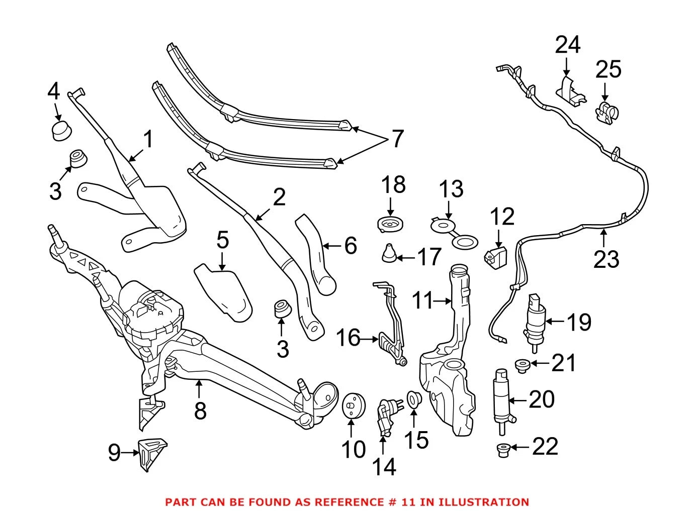 Washer Reservoir for Mercedes W205 W212 C207 C300 E250 E550 (2014–2020) 2048690300