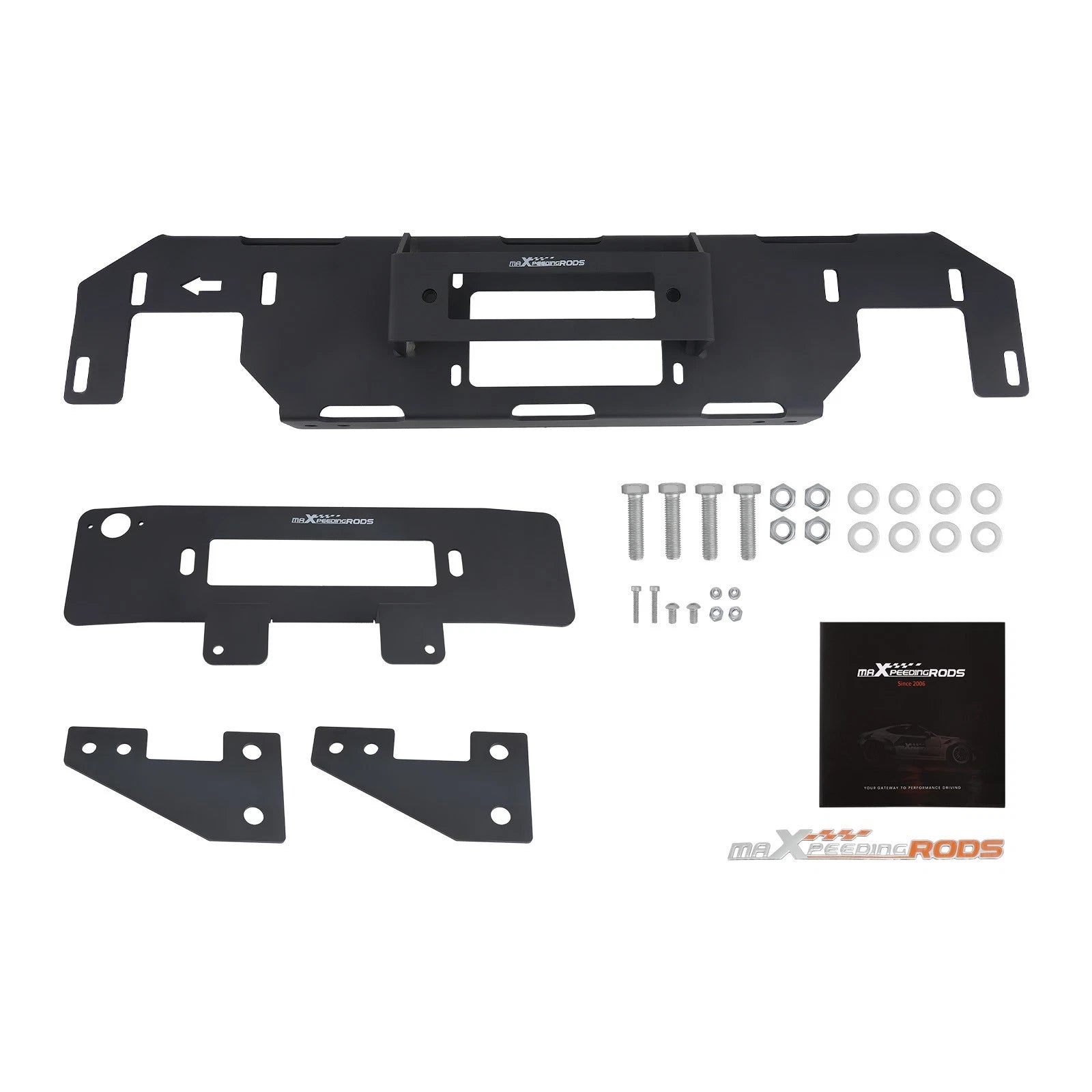 Hidden winch mounting plate for Ford F-150 (2015–2020) Black
