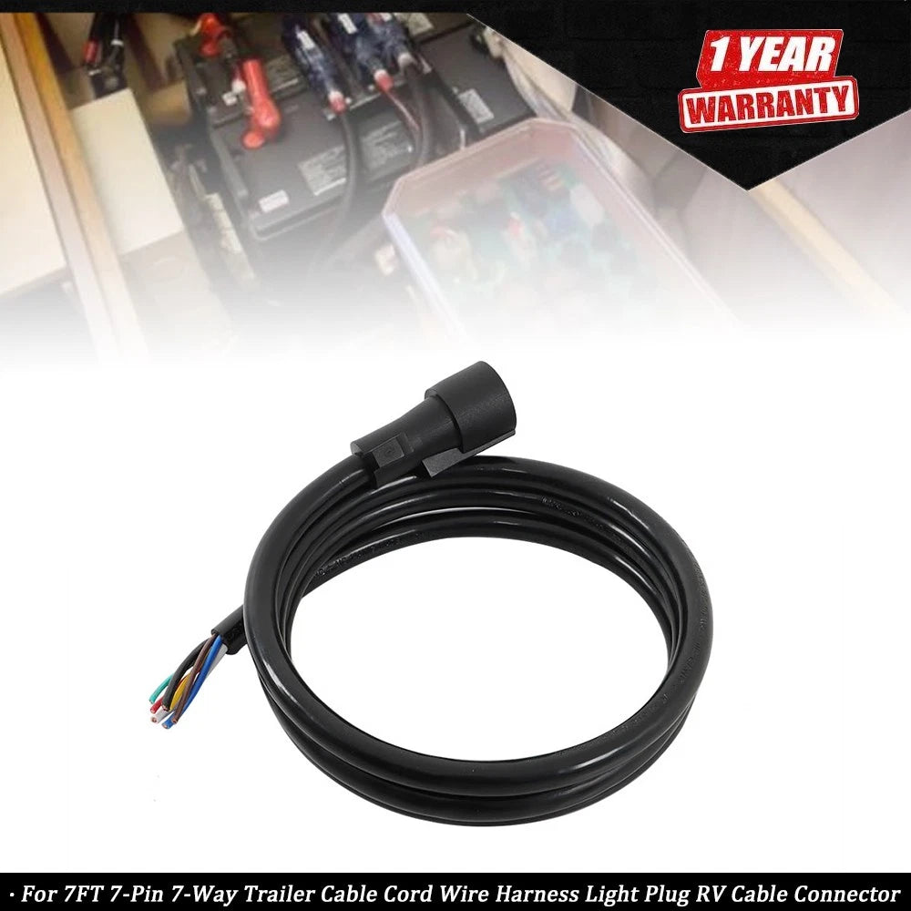 7-Way Trailer Cable Connector for RV (7FT)