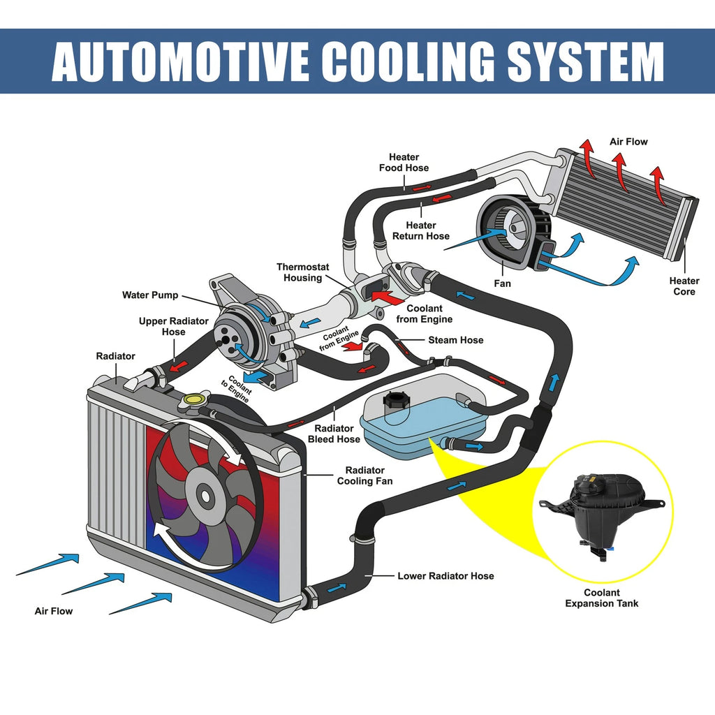 Coolant Radiator Reservoir Tank 17137647284 with Cap & Sensor for BMW F10 (2011–2017)