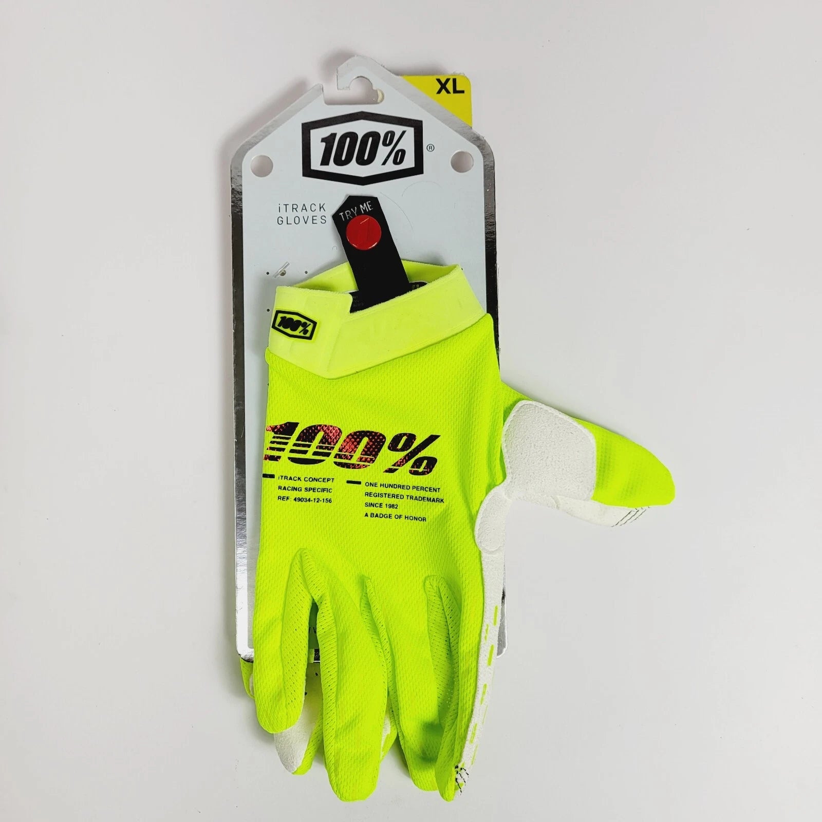iTrack Bike Gloves for MTB DH MX (Size S, Fluo Yellow)