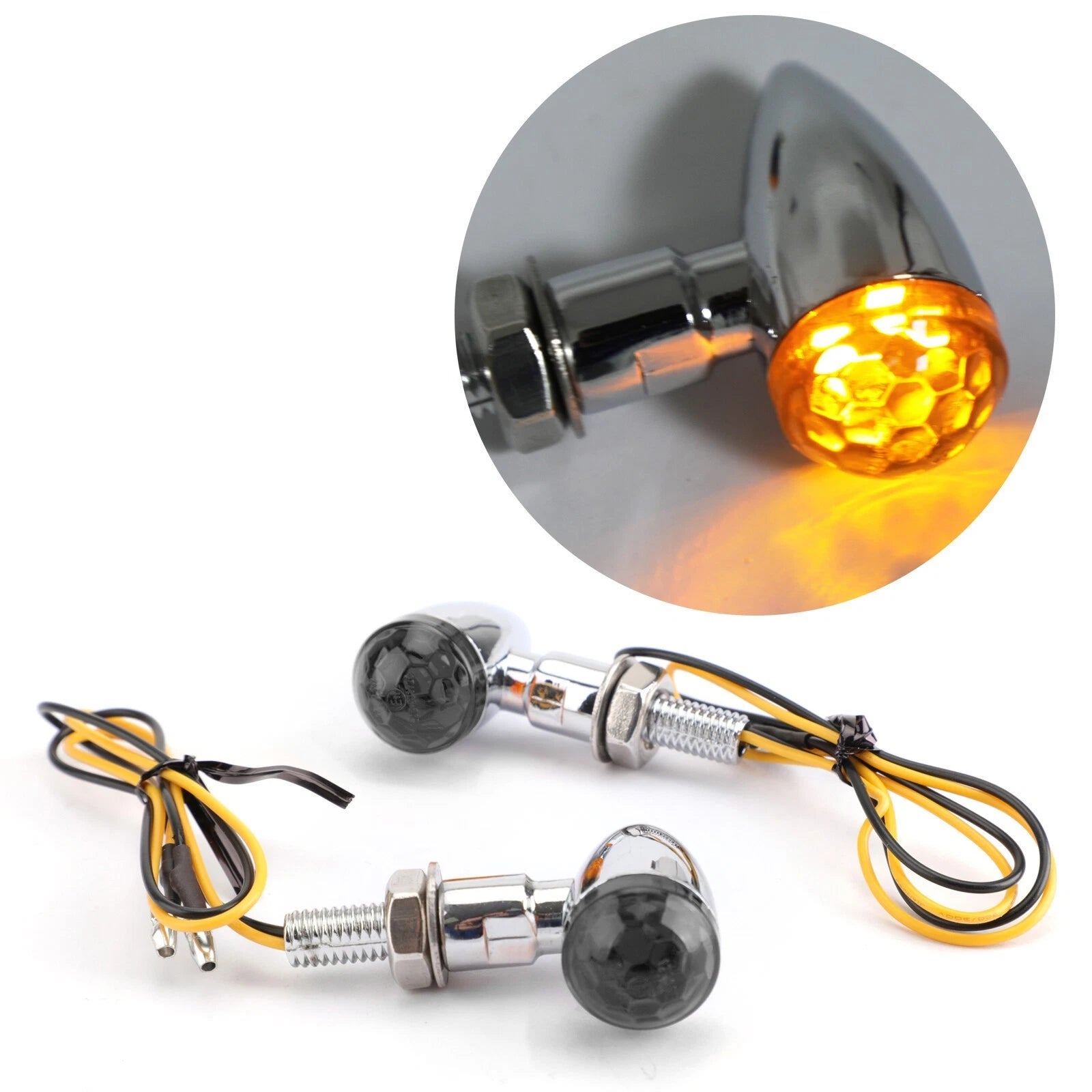 Universal Metal LED Mini Bullet Turn Signal Indicators Light