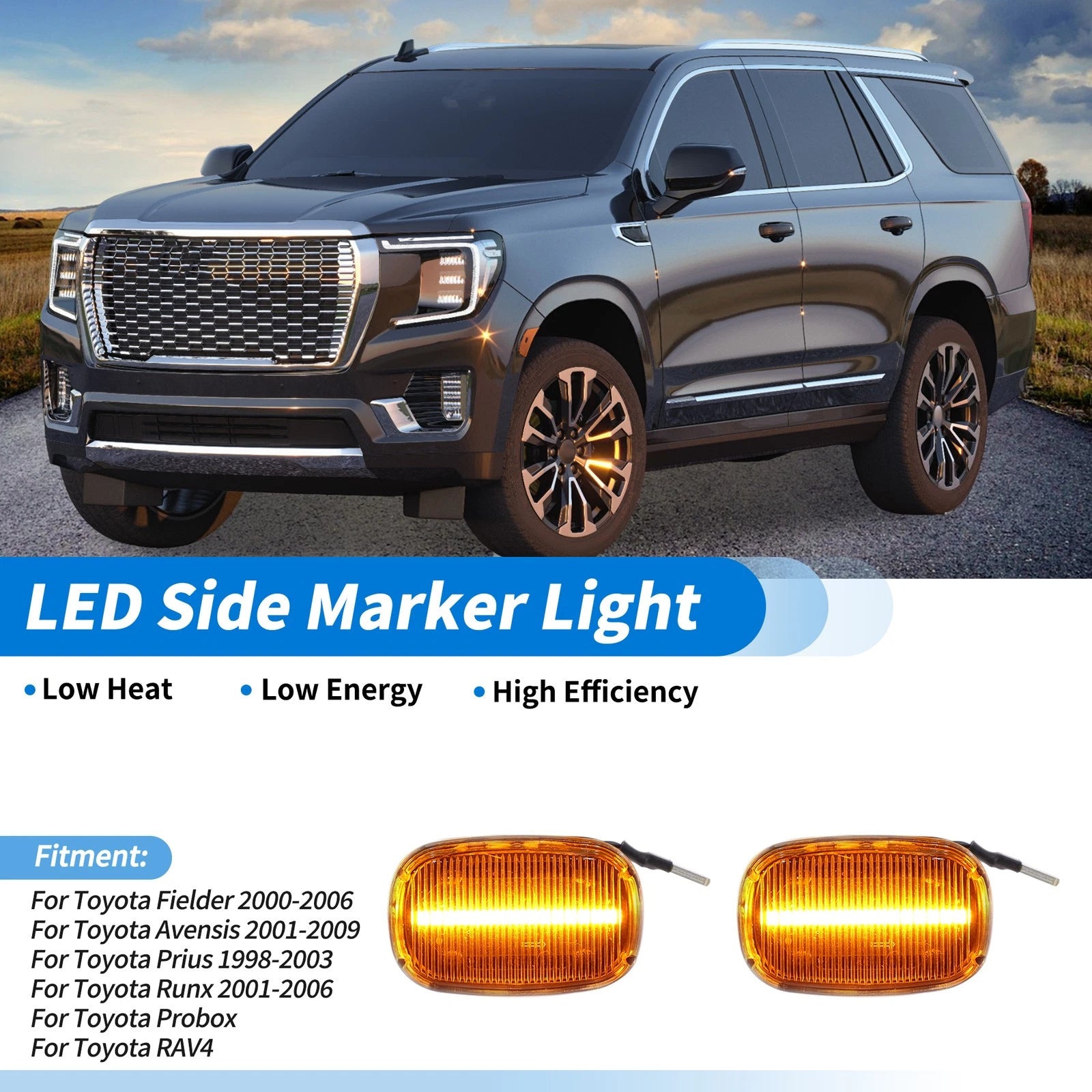 LED Side Fender Marker Light for Toyota Fielder (2000–2006) - 2 pcs