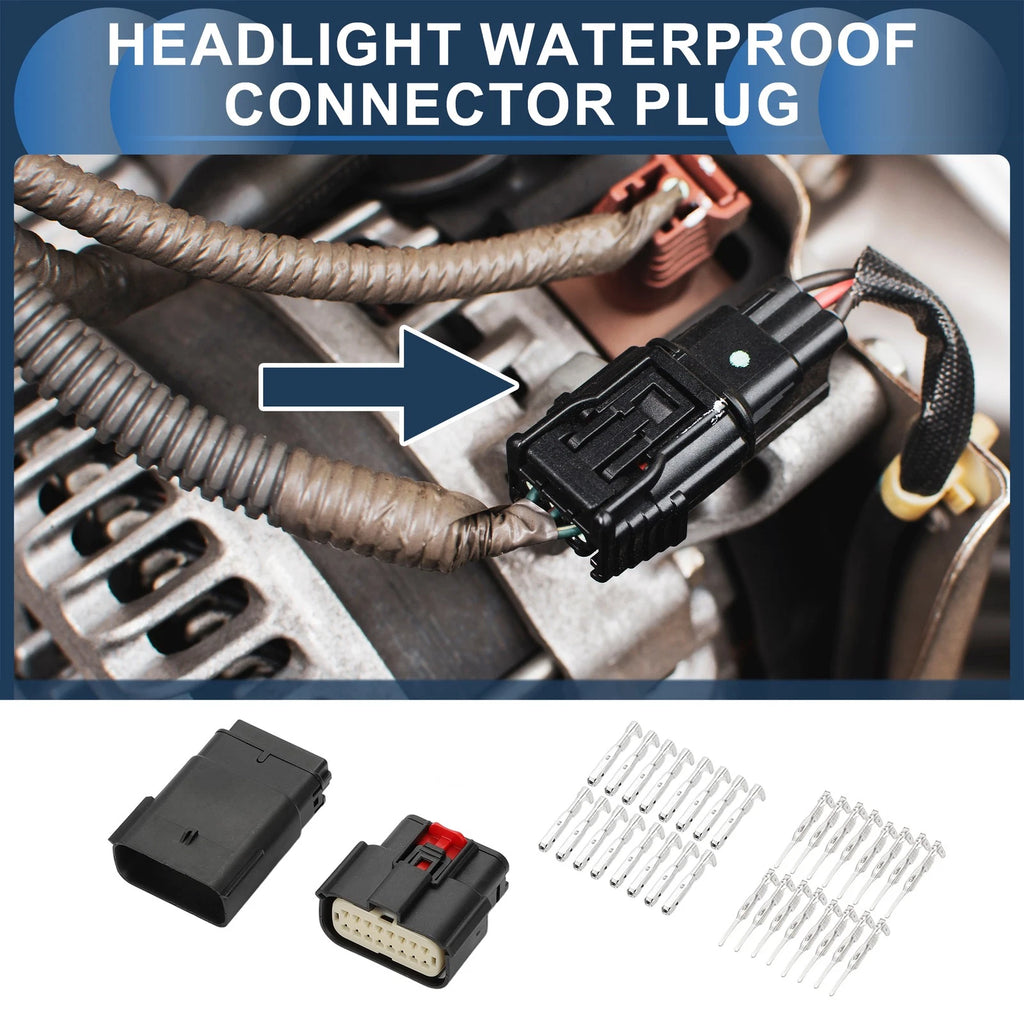 16 Pin Headlight Waterproof Connector Plug for Ford Mondeo 