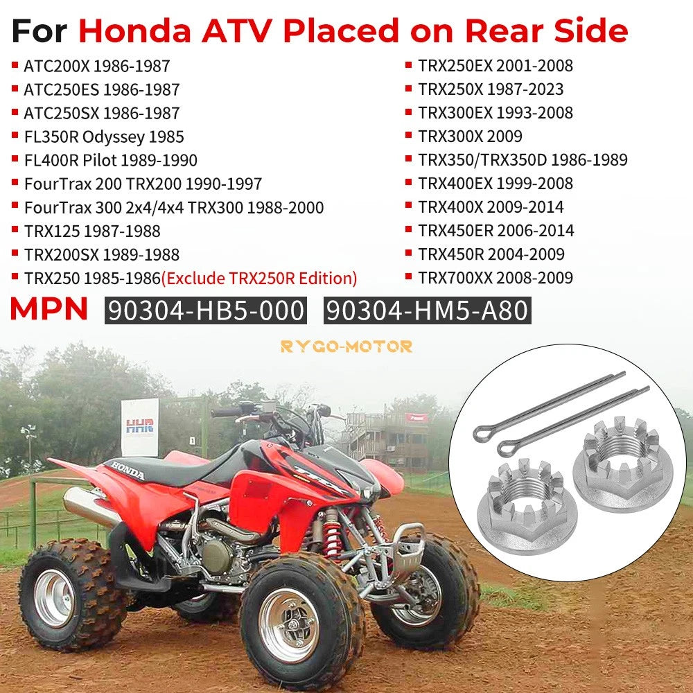 Front Axle Castle Nut for Honda FL400R TRX250 (1995–2004)