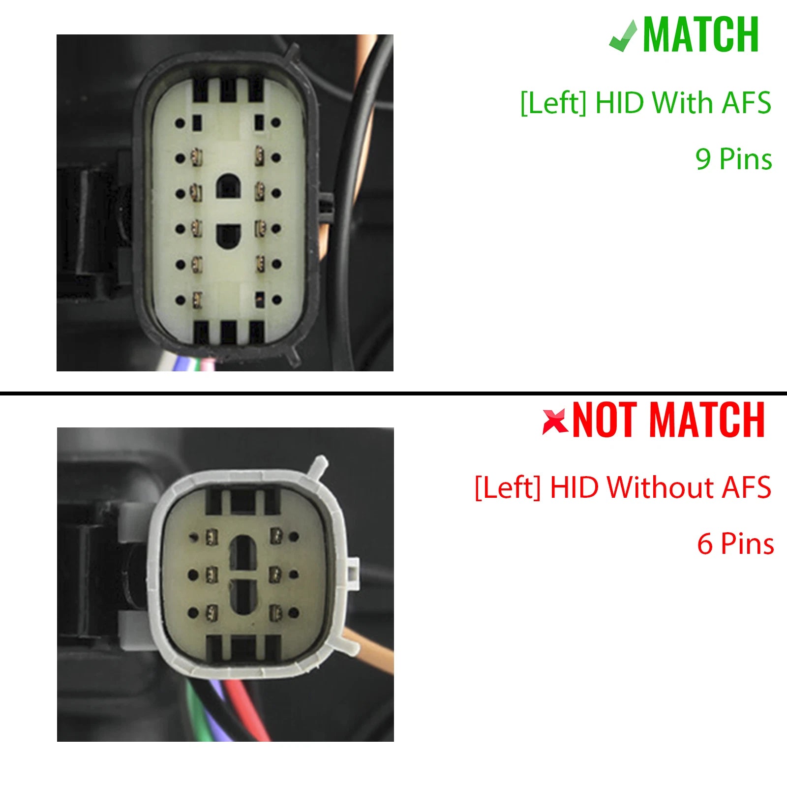 HID/Xenon Headlight Pair for Buick Enclave (2013–2017) AFS w/o Bulb