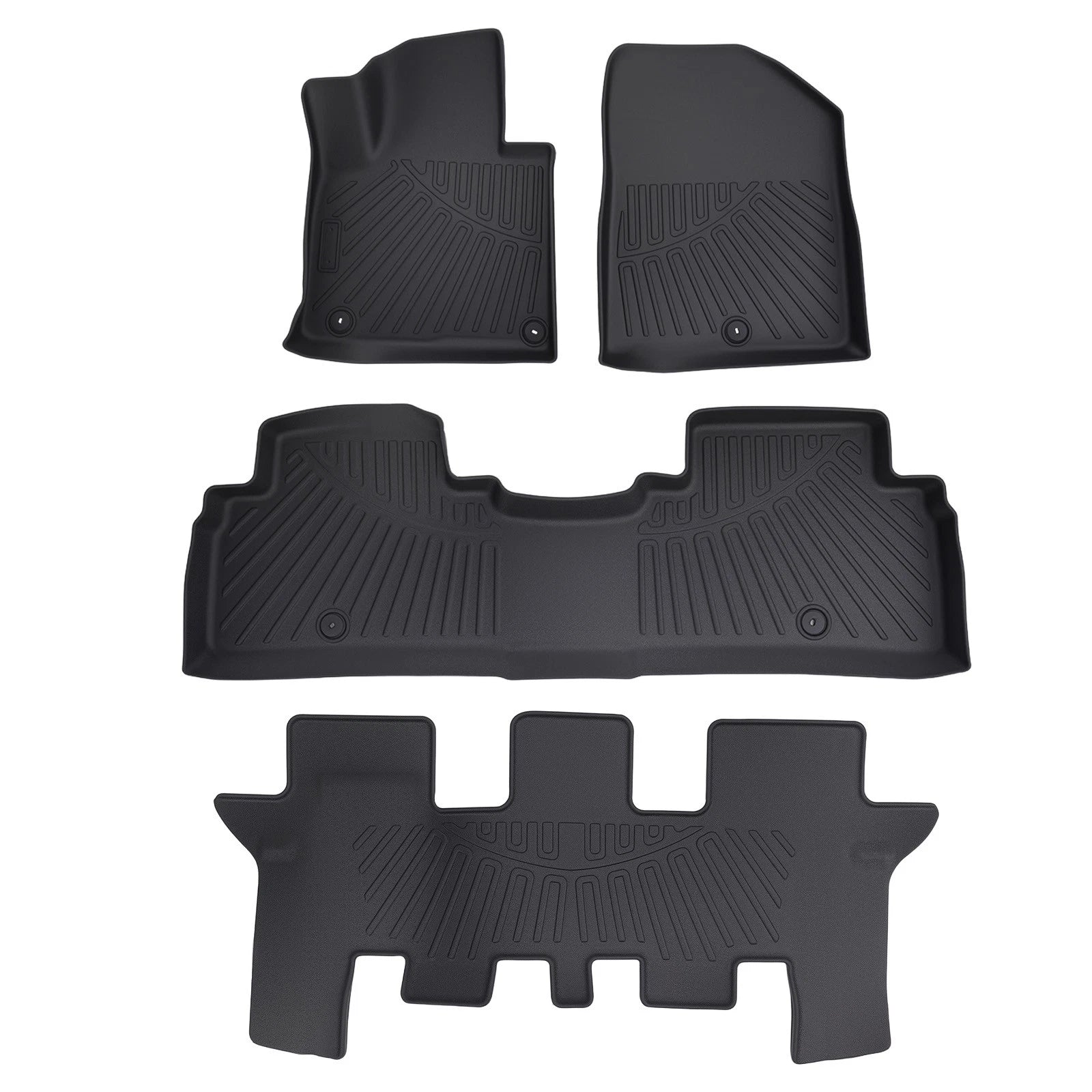 Set of 4 3D Carpet Floor Mats for Kia Sorento (2016–2020) Black TPE Anti-Slip