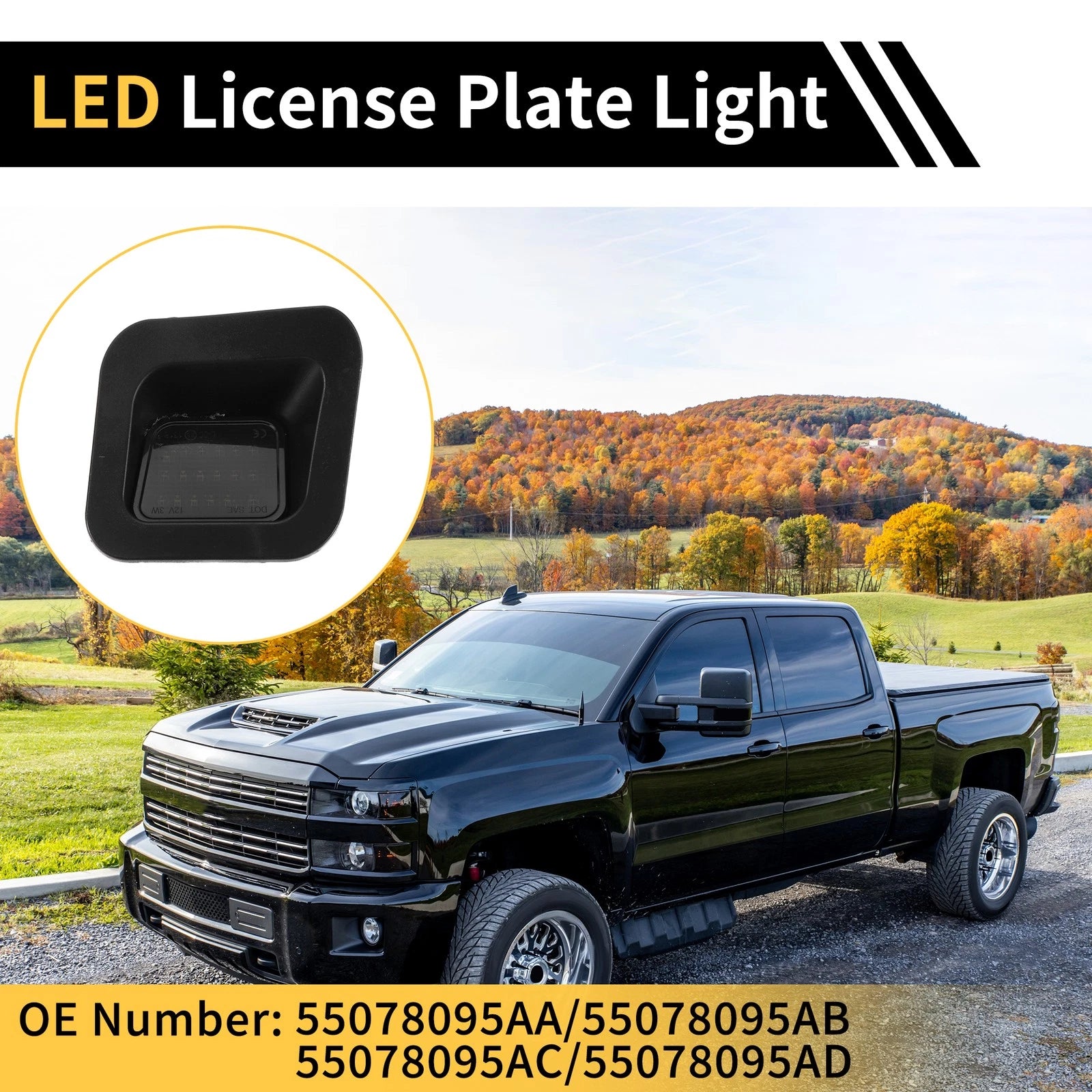 2X License Plate Light White for Dodge Ram 1500 2500 3500 (Smoked Lens)