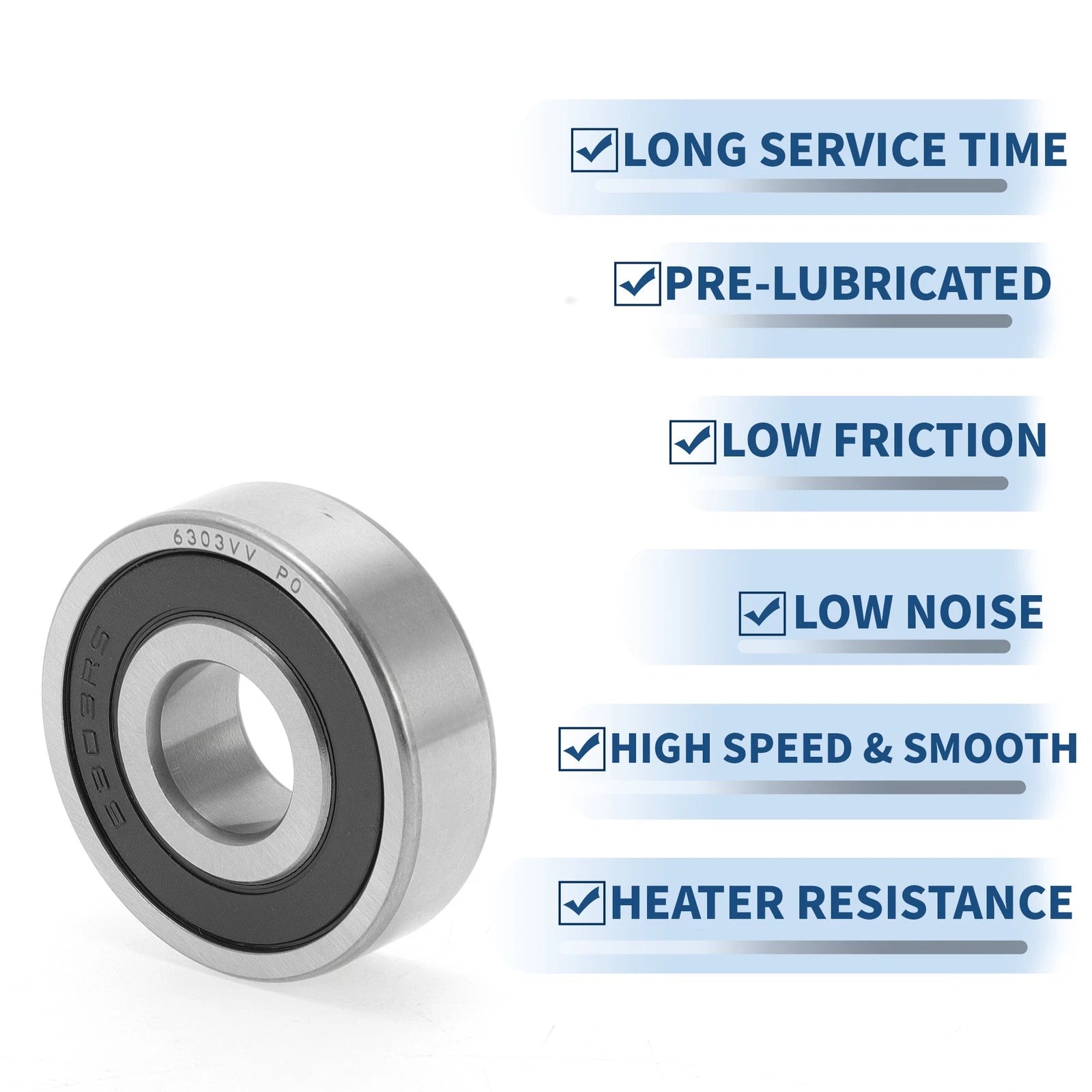 6303VV Deep Groove Ball Bearing for Scooter Skateboard Wheel (P0)