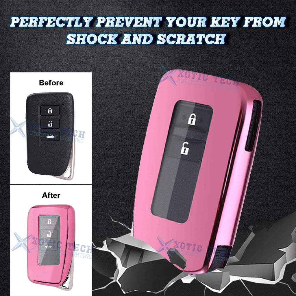 2-Pack Rose Gold TPU Remote Smart Key Fob Case for Lexus (2015-2024)