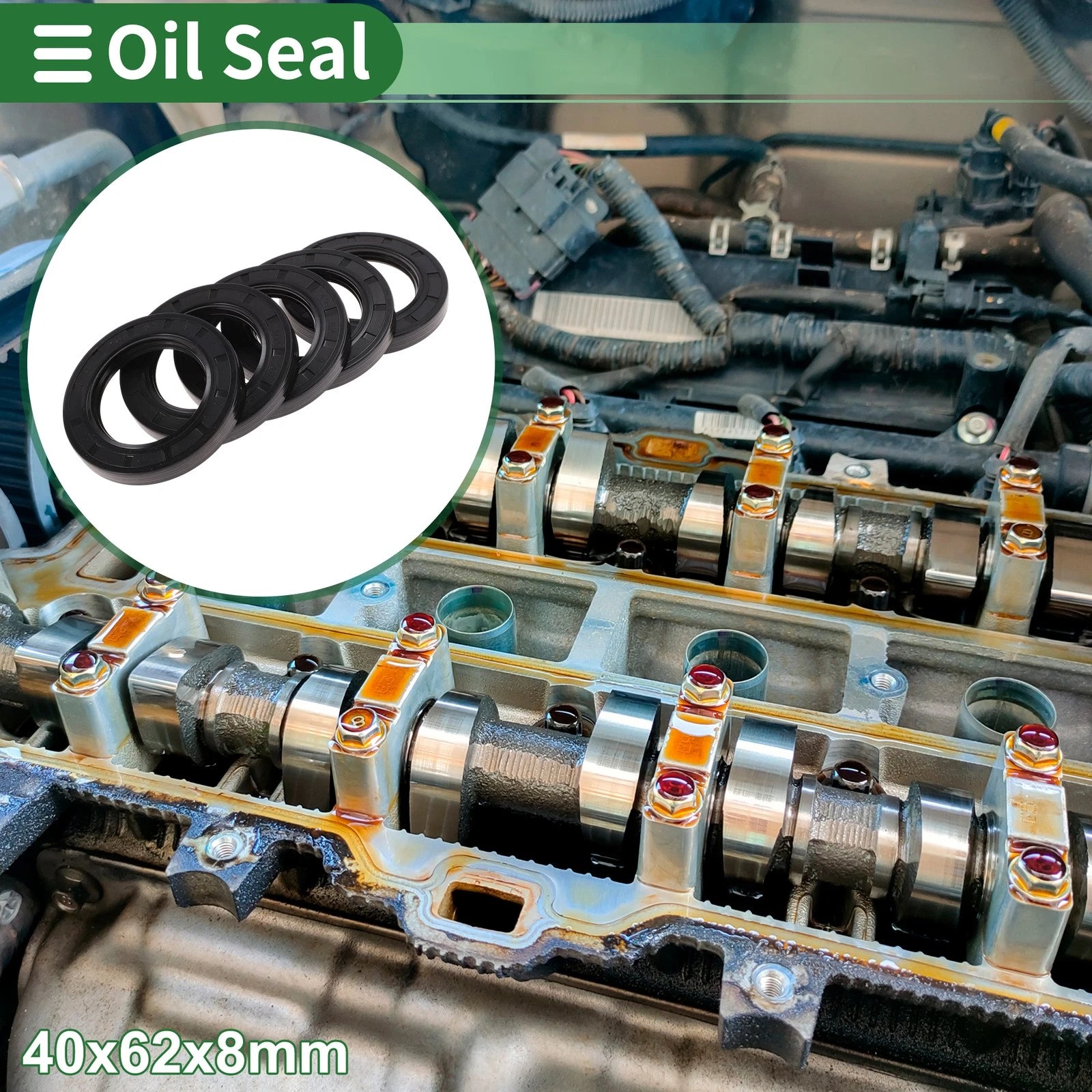 Set of 5 Oil Seals NBR Rubber 40x62x8mm for Various Models 