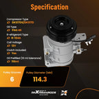 A/C Compressor with 6-Groove Pulley for Ford Mustang (2011–2022)